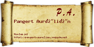 Pangert Aurélián névjegykártya